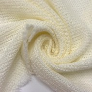 Tissu maille polyester polyacrylique uni ivoire