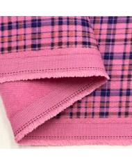 Tissu laine polyester imprimé écossais rose vif violet Tissu laine polyester imprimé écossais rose vif violet