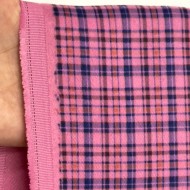 Tissu laine polyester imprimé écossais rose vif violet
