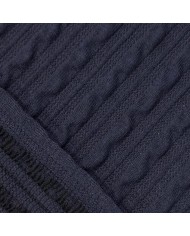 Tissu maille torsadée acrylique élasthanne maille torsades bleu marine foncé Tissu maille torsadée acrylique élasthanne maille torsades bleu marine foncé