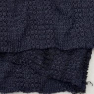 Tissu maille torsadée acrylique élasthanne maille torsades bleu marine foncé