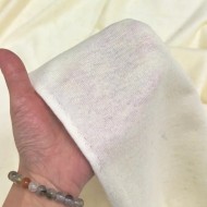 Tissu maille laine polyester uni écru