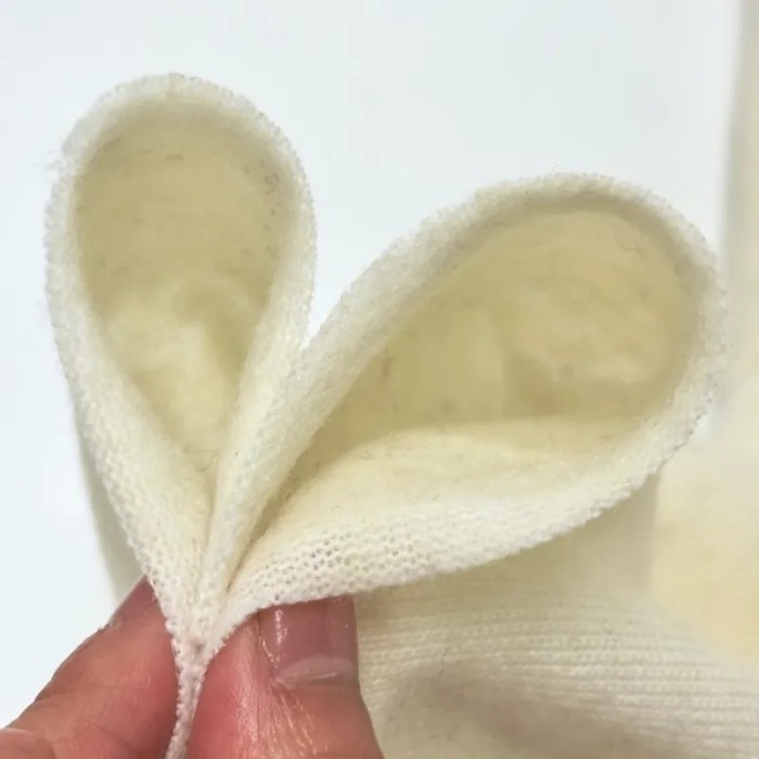 Tissu maille laine polyester uni écru