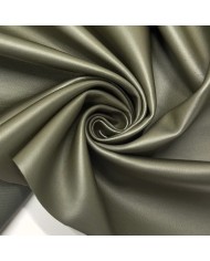 Tissu scuba stretch effet cuir lisse uni kaki