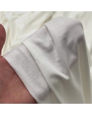 Tissu jersey viscose fin uni blanc cassé