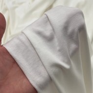 Tissu jersey viscose fin uni blanc cassé