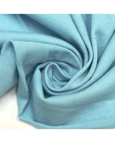 Tissu coton jersey uni bleu ciel Tissu coton jersey uni bleu ciel