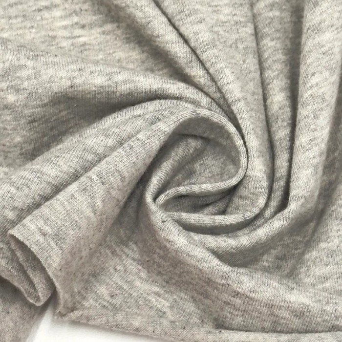 Tissu coton jersey uni gris