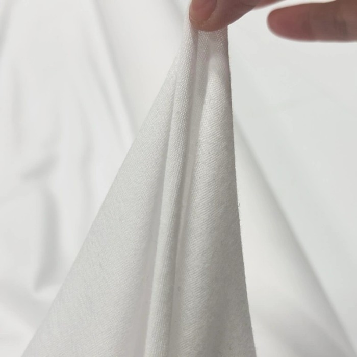 Tissu coton jersey uni blanc