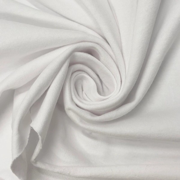 Tissu coton jersey uni blanc Tissu coton jersey uni blanc