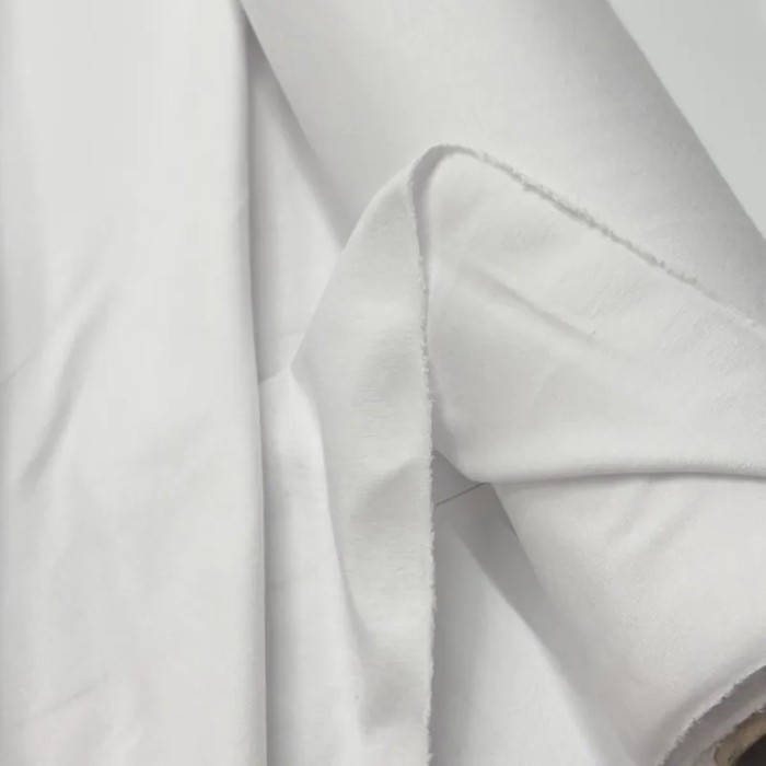 Tissu coton jersey uni blanc