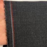 Tissu laine uni anthracite foncé