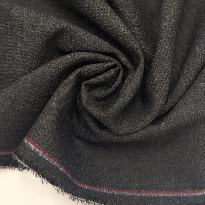Tissu laine uni anthracite foncé