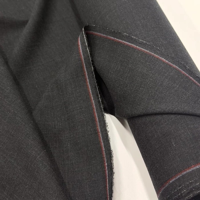 Tissu laine uni anthracite foncé