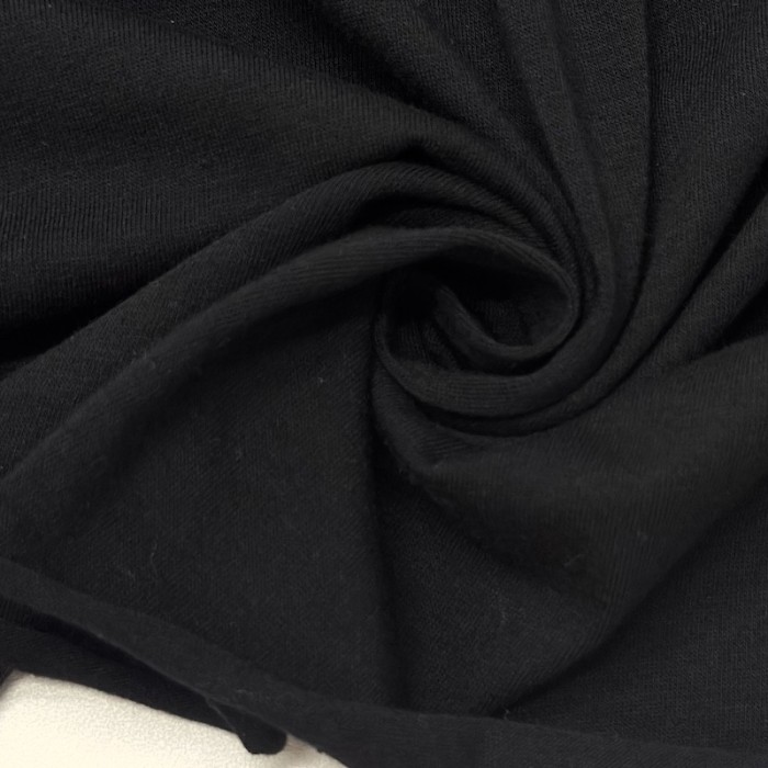 Tissu coton jersey uni noir