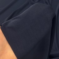 Tissu jersey polyester uni bleu marine foncé