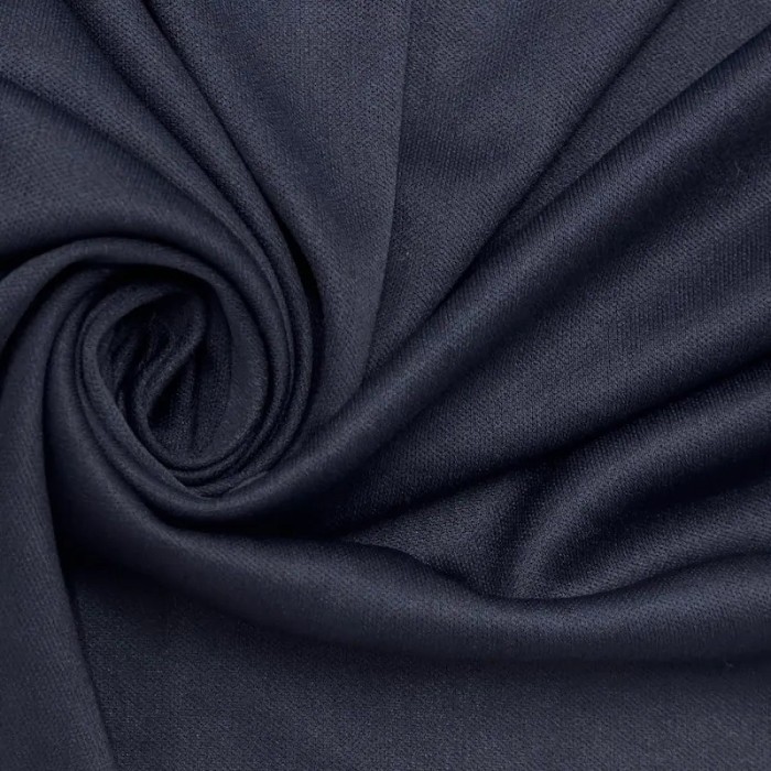 Tissu jersey polyester uni bleu marine foncé