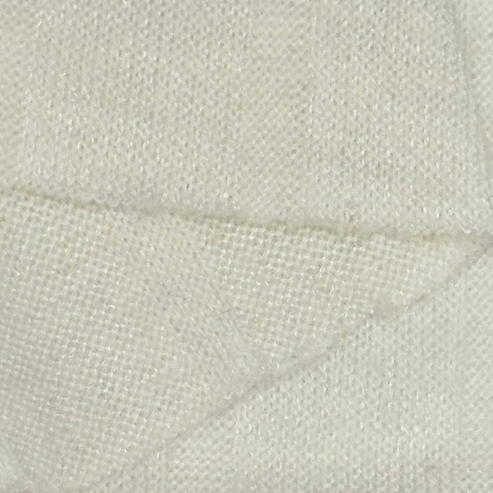 Tissu jersey viscose polyester nylon à côtes écru