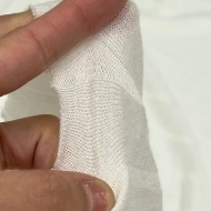 Tissu jersey viscose polyester nylon à côtes écru