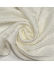 Tissu jersey viscose polyester nylon à côtes écru