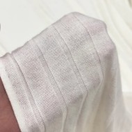 Tissu jersey viscose polyester nylon à côtes écru