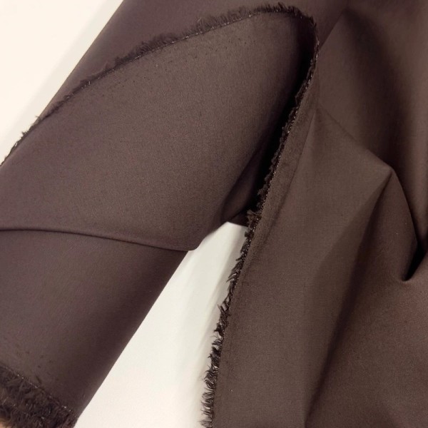 Tissu coton élasthanne uni chocolat marron foncé Tissu coton élasthanne uni chocolat marron foncé