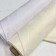 Tissu damassé pour nappe polyester blanc – Déperlant