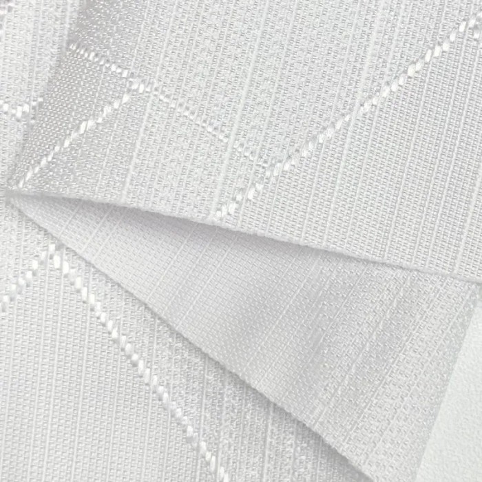 Tissu damassé pour nappe polyester blanc – Déperlant