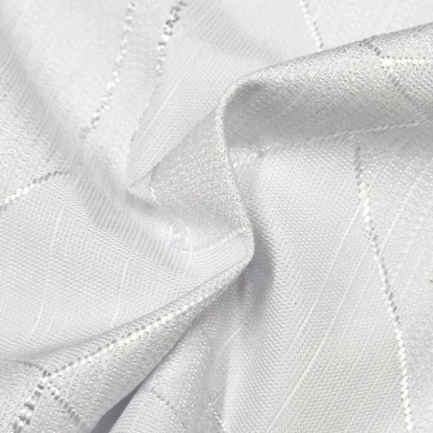 Tissu damassé pour nappe polyester blanc – Déperlant