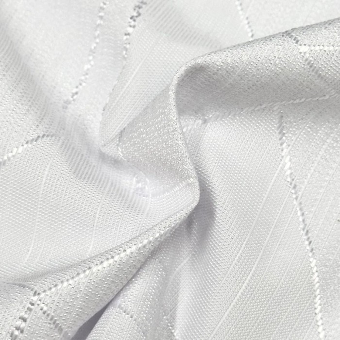 Tissu damassé pour nappe polyester blanc – Déperlant