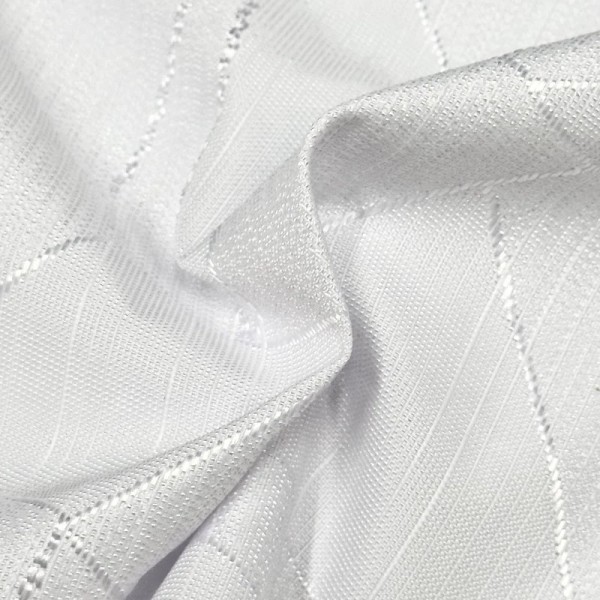 Tissu damassé pour nappe polyester blanc – Déperlant Tissu damassé pour nappe polyester blanc – Déperlant
