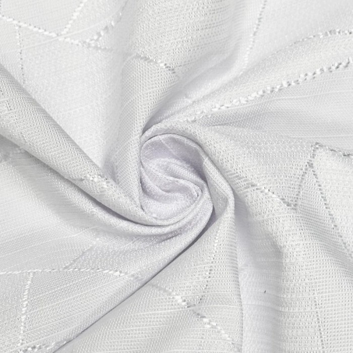 Tissu damassé pour nappe polyester blanc – Déperlant