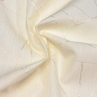 Tissu damassé pour nappe polyester crème – Déperlant