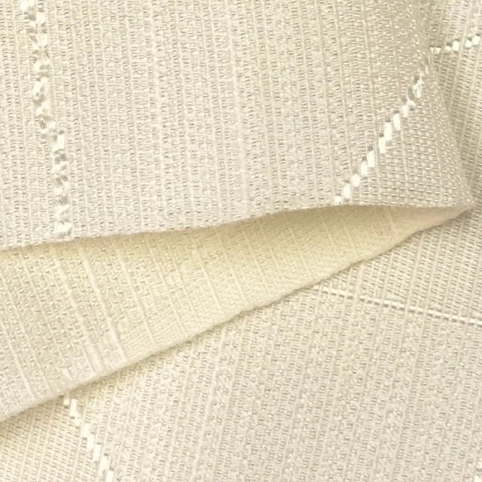 Tissu damassé pour nappe polyester crème – Déperlant