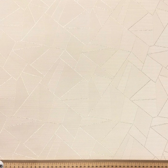 Tissu damassé pour nappe polyester crème – Déperlant