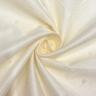Tissu damassé pour nappe polyester éventail crème – Déperlant