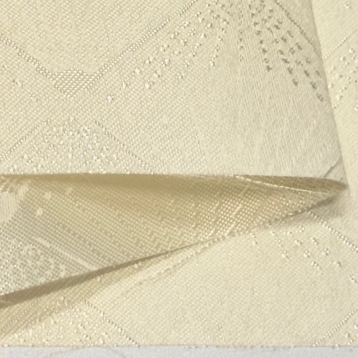 Tissu damassé pour nappe polyester éventail crème – Déperlant