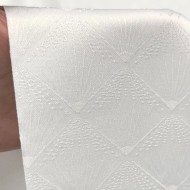 Tissu damassé pour nappe polyester éventail blanc – Déperlant