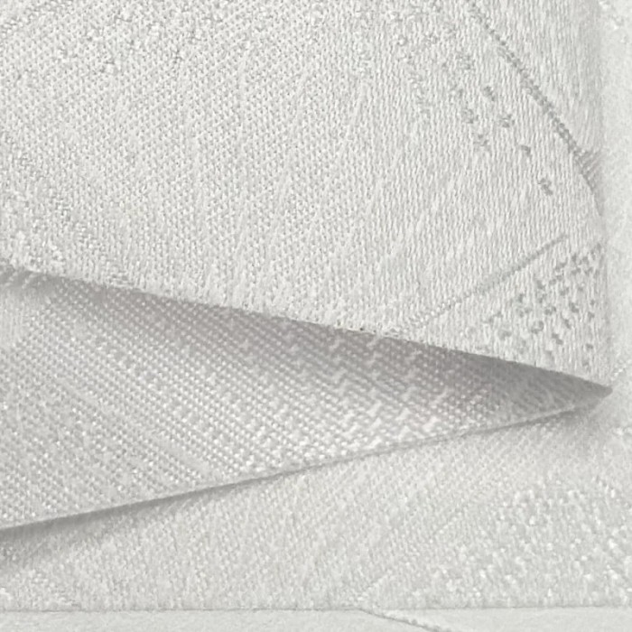 Tissu damassé pour nappe polyester éventail blanc – Déperlant