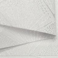 Tissu damassé pour nappe polyester éventail blanc – Déperlant