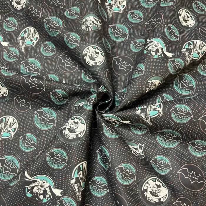 Tissu coton Batman logo noir Tissu coton Batman logo noir