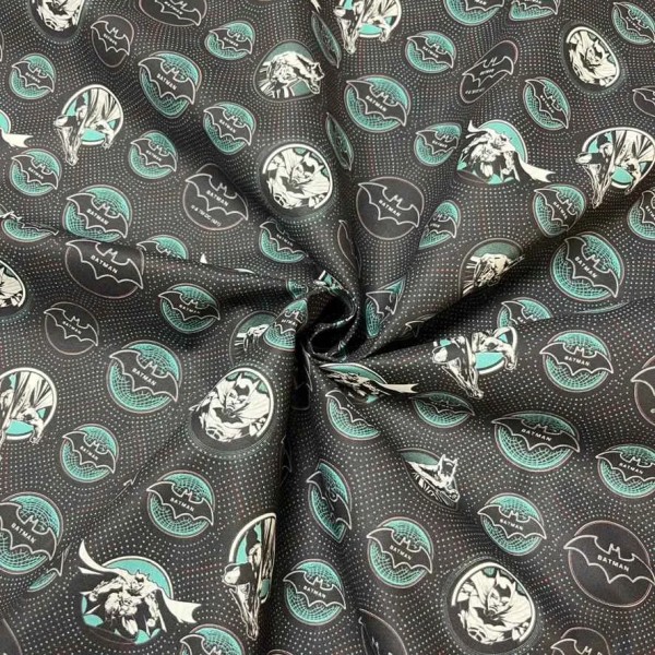 Tissu coton Batman logo noir Tissu coton Batman logo noir