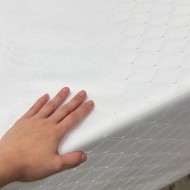 Tissu damassé pour nappe polyester éventail blanc – Déperlant