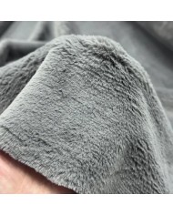 Tissu fausse fourrure polyester uni gris