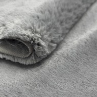 Tissu fausse fourrure polyester uni gris