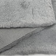 Tissu fausse fourrure polyester uni gris