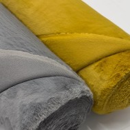 Tissu fausse fourrure polyester uni gris