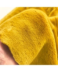 Tissu fausse fourrure polyester uni jaune