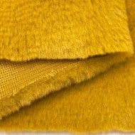 Tissu fausse fourrure polyester uni jaune