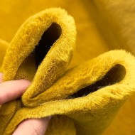 Tissu fausse fourrure polyester uni jaune